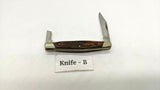 Buck 375 Folding Pocket Knife Brown Wood w/Stainless Steel Bolsters **Damage**