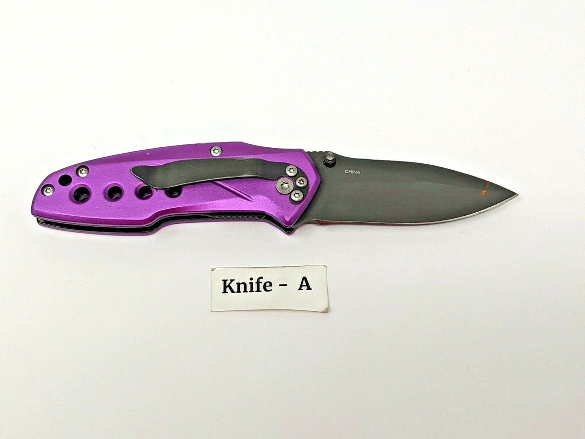 Cabela's Folding Pocket Knife Plain Edge Liner Lock Aluminum Scales