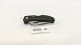 Maxam Small Black Falcon Folding Pocket Knife Lockback Combo Edge Plastic Handle