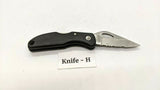 Maxam Small Black Falcon Folding Pocket Knife Lockback Combo Edge Plastic Handle