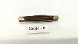 Buck 375 Folding Pocket Knife Brown Wood w/Stainless Steel Bolsters **Damage**