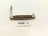 Buck 375 Folding Pocket Knife Brown Wood w/Stainless Steel Bolsters **Damage**