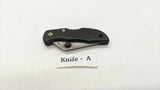 Ruko Model RK7032 Folding Pocket Knife Combo Blade Lockback Black Textured Nylon