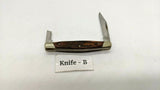 Buck 375 Folding Pocket Knife Brown Wood w/Stainless Steel Bolsters **Damage**