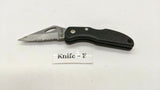 Maxam Small Black Falcon Folding Pocket Knife Lockback Combo Edge Plastic Handle