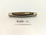 Buck 375 Folding Pocket Knife Brown Wood w/Stainless Steel Bolsters **Damage**