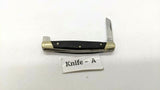 Buck 375 Folding Pocket Knife Brown Wood w/Stainless Steel Bolsters **Damage**