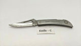 Frost Cutlery Folding Pocket Knife Surgical Steel Plain Wharncliffe Lockback SS