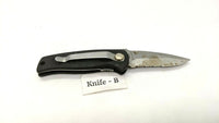 Kutmaster Combo Stainless Steel Blade Folding Pocket Knife Liner Black Handle
