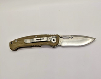 Camillus Titanium AUS-8 Plain Edge Drop Point Frame Lock Folding Pocket Knife
