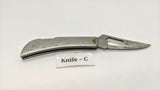 Frost Cutlery Folding Pocket Knife Surgical Steel Plain Wharncliffe Lockback SS