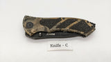 Ruko RUK0061 Oxide Finish Folding Pocket Knife Rubberized Aluminum Camo Handle