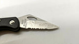 Maxam Small Black Falcon Folding Pocket Knife Lockback Combo Edge Plastic Handle