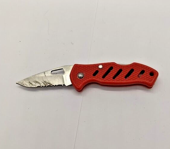 Frost Cutlery Combination Blade Red Handle Lock Back Folding Pocket Kn 