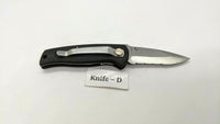 Kutmaster Combo Stainless Steel Blade Folding Pocket Knife Liner Black Handle