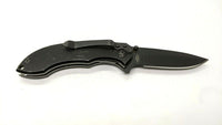 Sarge SK-605BK All Black Folding Pocket Knife Plain Edge Liner Lock Stainless