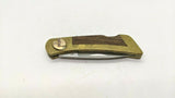 Vtg Gerber Portland OR 97223 Folding Pocket Knife Plain Lockback Wood & Brass