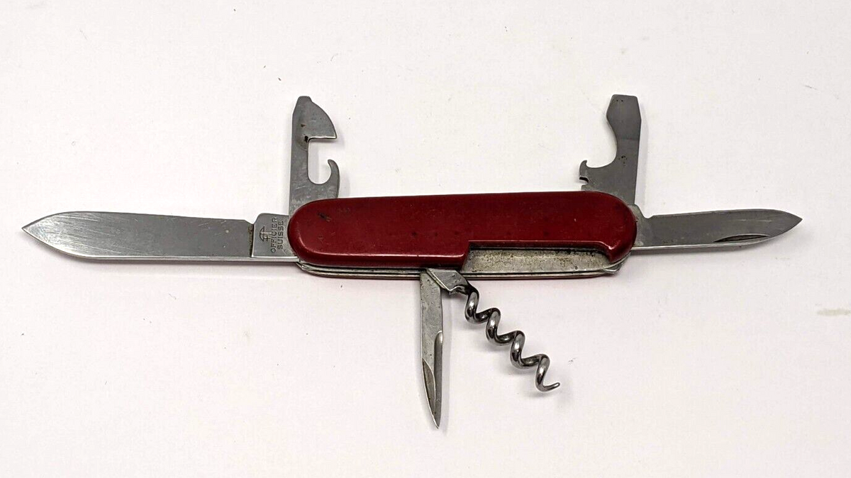 Vintage Victorinox Tourist Swiss Army Knife Awl Corkscrew Can & Bottle