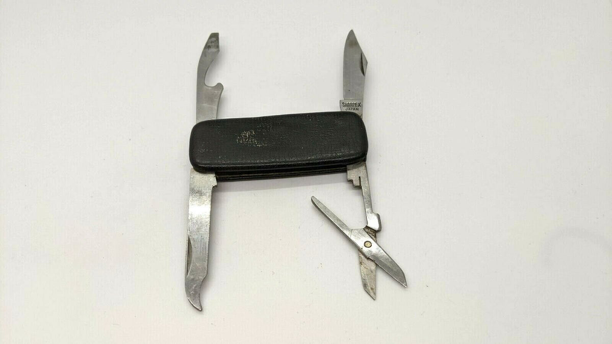 Rare Vintage Small Sharex Japan Folding Pocket Knife Multi Tool 