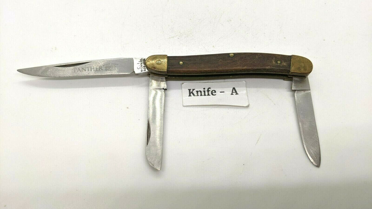 Vtg Japanese Panther C.I. 539 Folding Pocket Knife 3 Blade