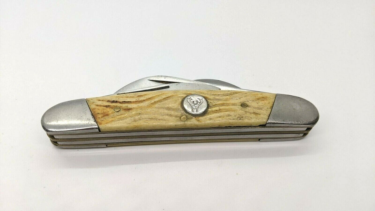 Whitetail Cutlery 4 Blade Congress Folding Pocket Knife Stag/Antler Ha