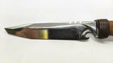 Wildsteer Fixed Blade Knife 4.5" Stainless Steel Z50Cd13 Tanto Full Tang Leather
