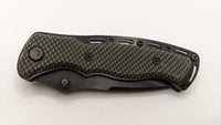 Unique Spear Point Plain Blade Folding Pocket Knife w/Checkered Pattern Handle
