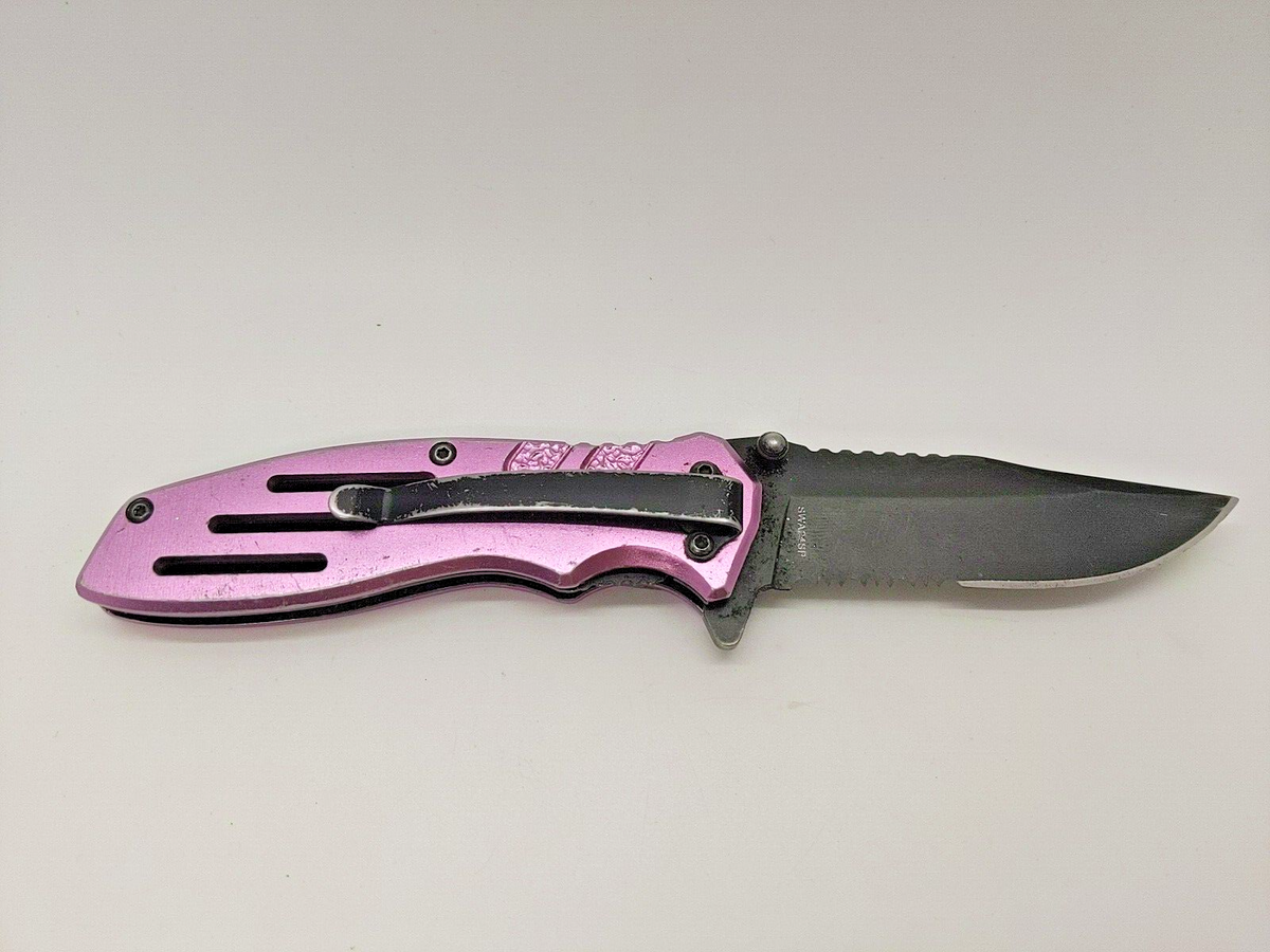 Smith & Wesson® SWA24SPCP Extreme Ops Liner Lock Folding Knife- PINK