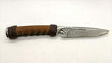 Wildsteer Fixed Blade Knife 4.5" Stainless Steel Z50Cd13 Tanto Full Tang Leather