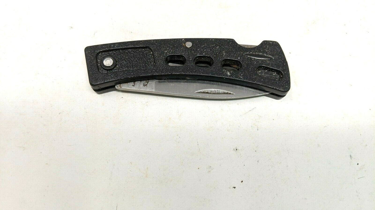 Frost Cutlery Surgical Steel Folding Pocket Knife Lockback Black Plain