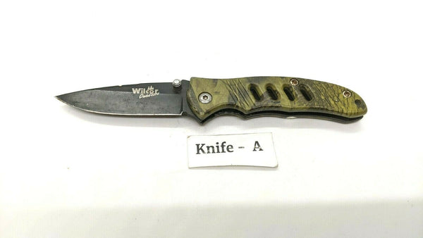 Wilcor Be Outdoors Folding Pocket Knife Plain Edge Liner Camo Aluminum Handle