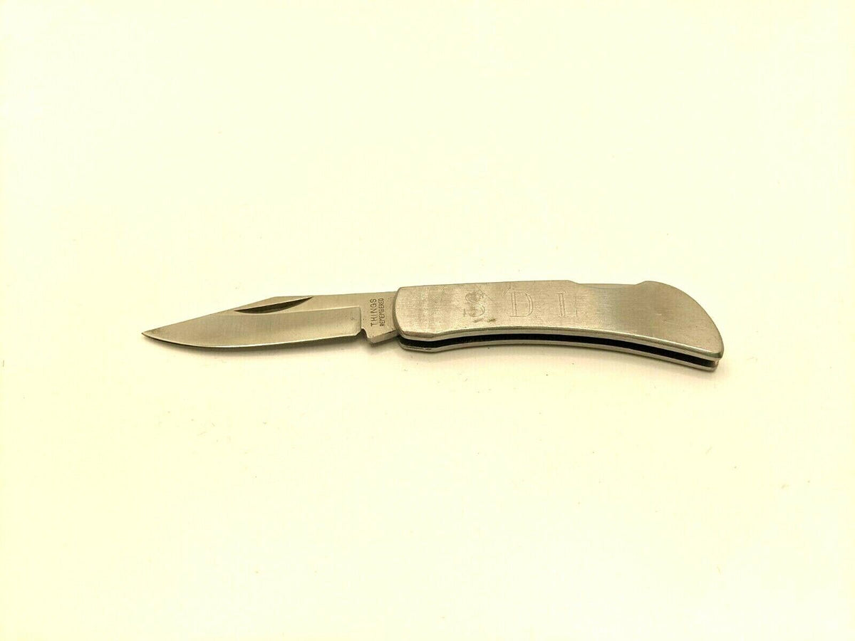 Things Remembered Single Folding Pocket Knife Plain Lockback Stainless