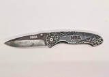 NRA Stone River Drop Point Plain Edge Liner Lock Black  Folding Pocket Knife
