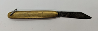 Vintage Colonial Plain Clip Point Blade Gold Color Folding Pocket Knife