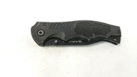 Sarge SK-803 Folding Pocket Knife Plain Liner Pistol Grip Black Anodized Alum