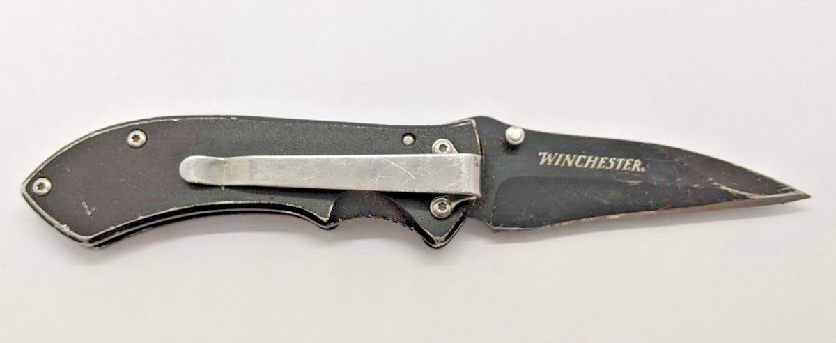 WINCHESTER BLACK COMBINATION Blade Linerlock Pocket Knife