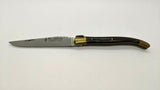 Vtg Laguiole Rossignol #7272 Folding Pocket Knife Wood Scales Blk Leather Pouch