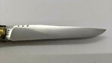 Vtg Laguiole Rossignol #7272 Folding Pocket Knife Wood Scales Blk Leather Pouch
