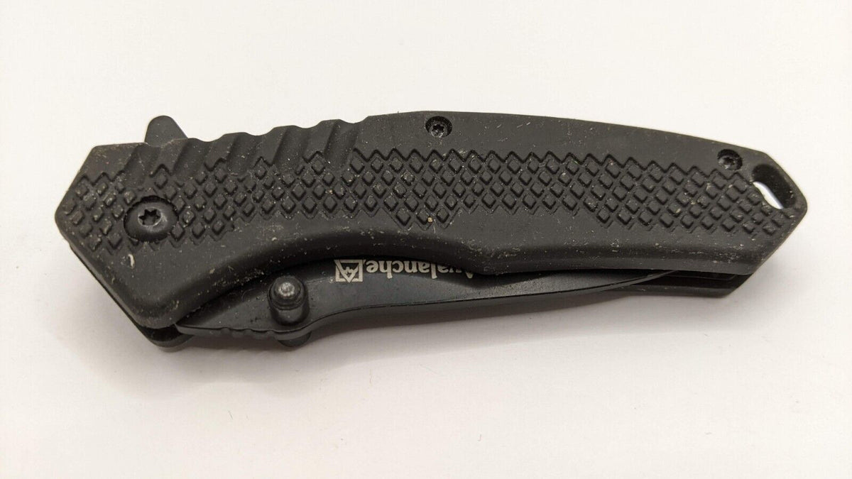 Avalanche Tanto Point Plain Edge Folding Pocket Knife Black w/Pocket C