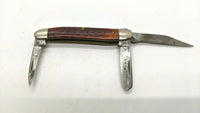 Vtg Case XX 087PE 3 Blade Stockman Folding Pocket Knife 1965-69 Red Jigged Bone