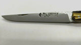 Vtg Laguiole Rossignol #7272 Folding Pocket Knife Wood Scales Blk Leather Pouch