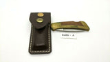 Vtg Gerber Portland OR 97223 Folding Pocket Knife Plain Lockback Wood & Brass