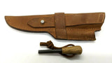 Wildsteer Fixed Blade Knife 4.5" Stainless Steel Z50Cd13 Tanto Full Tang Leather