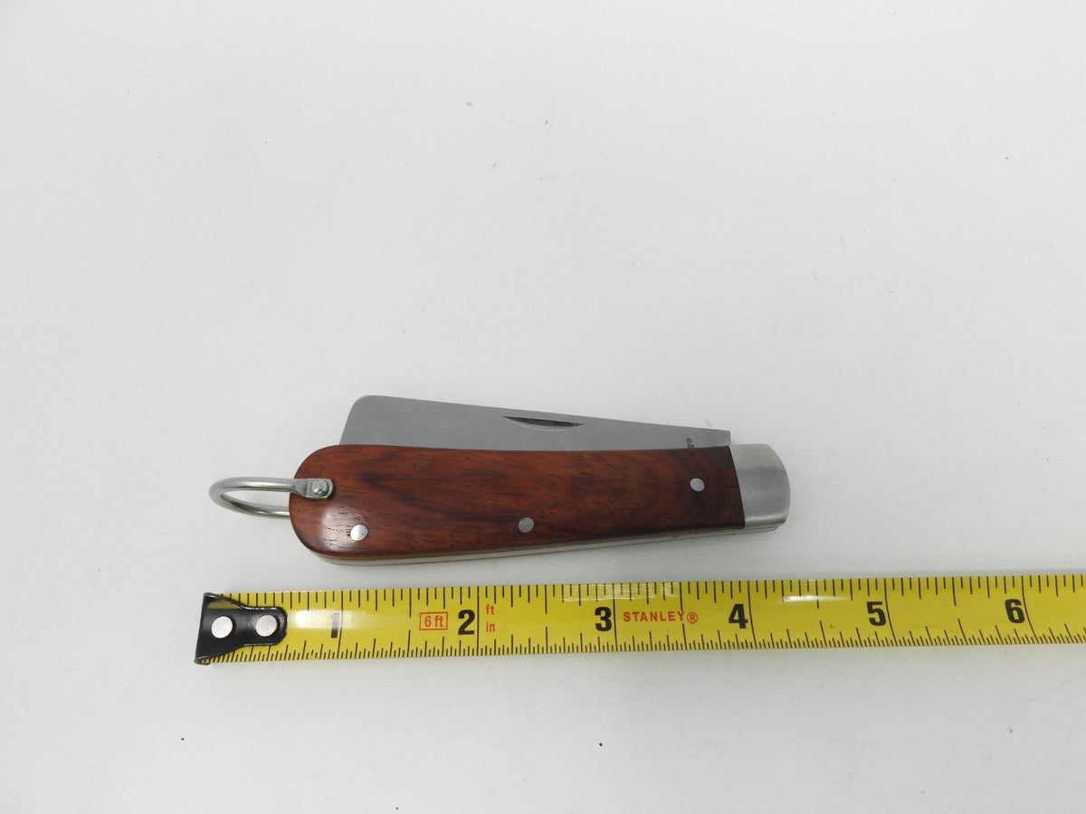SARGE Single Straight Blade Pocket Knife 6.5" Total Length Hardwood Ha