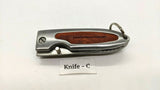 Stainless Rostfrei ESP K&R #63770 Folding Pocket Knife Aluminum w/Inlaid Wood