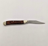 Bear MGC USA 7 Star Peanut Clip Point Plain Edge Wood Handle Folding Pocket Knif