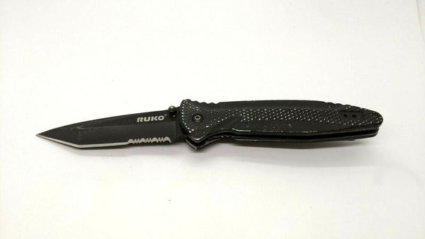 RUKO RUK0160 Folding Pocket Knife Combo Edge Tanto Liner Lock Stainless Steel