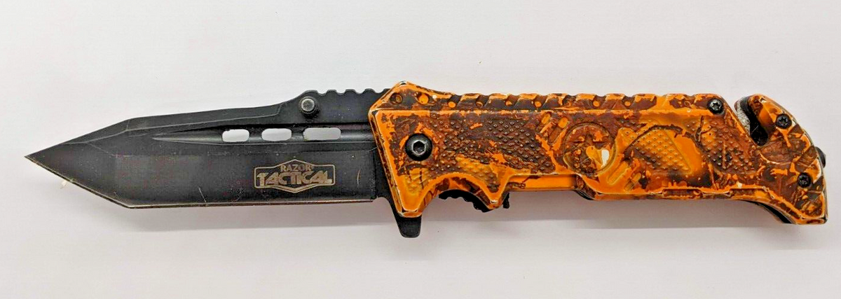 Razor-Lite Orange Folding Knife w/ Sheath by Outdoor Edge at Fleet Farm