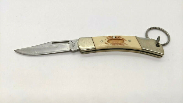 Vintage Sharp 700 Lockback Folding Pocket Knife Japan Plain Stainless Steel Bone