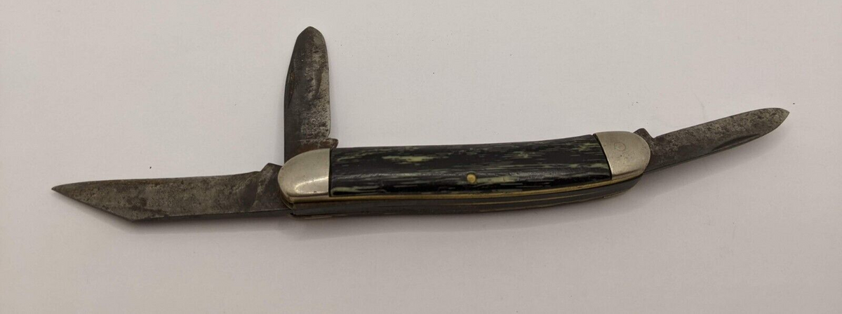 Vintage Ulster Stockman 3-Blade Folding Pocket Knife Collectible